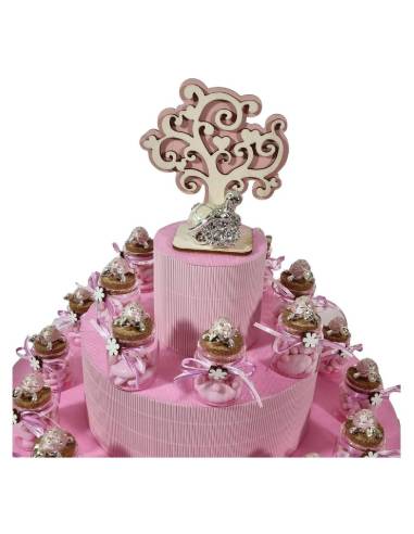 Bomboniere Battesimo tartarughe rosa con strass vasetto portaconfetti economico