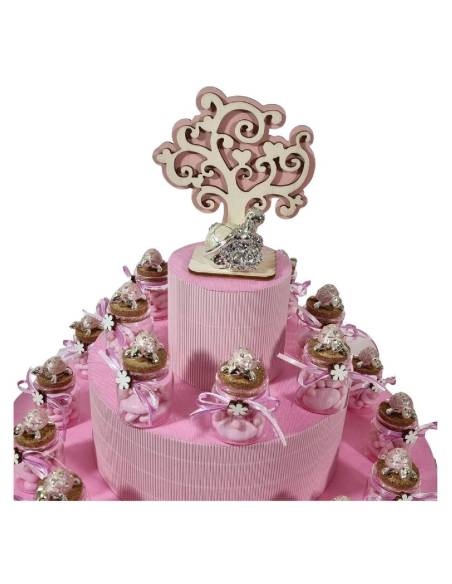 Bomboniere Battesimo tartarughe rosa con strass vasetto portaconfetti economico