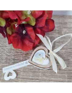 Ciondolo chiave decorata bomboniere per la  Santa Cresima