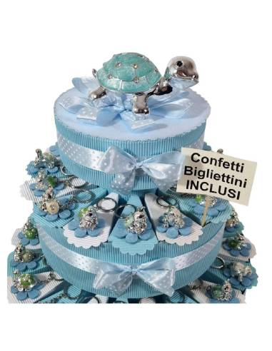Torta bomboniere portachiavi tartarughe e coccinelle
