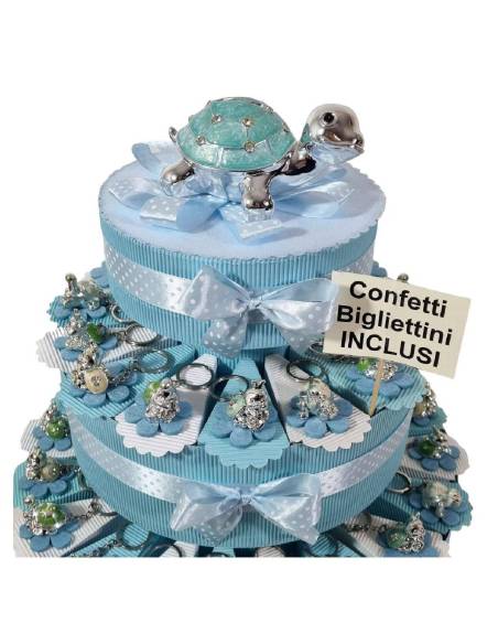 Torta bomboniere portachiavi tartarughe e coccinelle