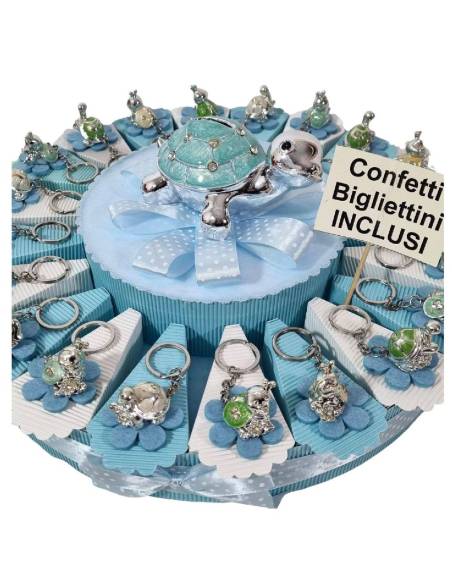 Torta bomboniere portachiavi tartarughe e coccinelle| Sindy Bomboniere