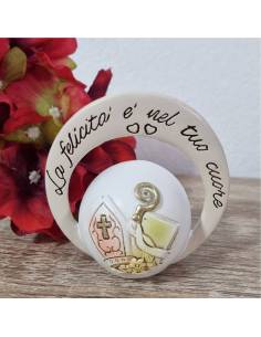 Bomboniere Cresima globo con mitra, scettro