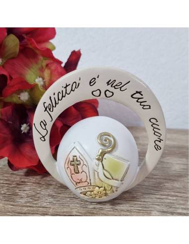 Bomboniere Cresima globo con mitra, scettro