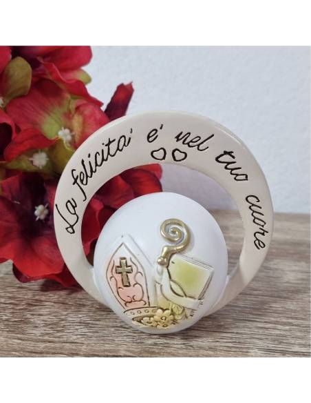 Bomboniere Cresima globo con mitra, scettro