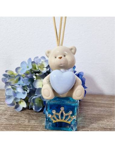 Bomboniera profumatore Orsetto cuore celeste profumazione talco