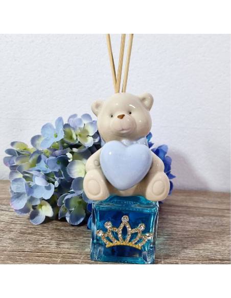 Bomboniera profumatore Orsetto cuore celeste profumazione talco
