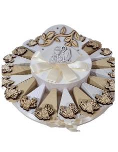 Torta bomboniere Comunione e Cresima con magnete calice e mitria