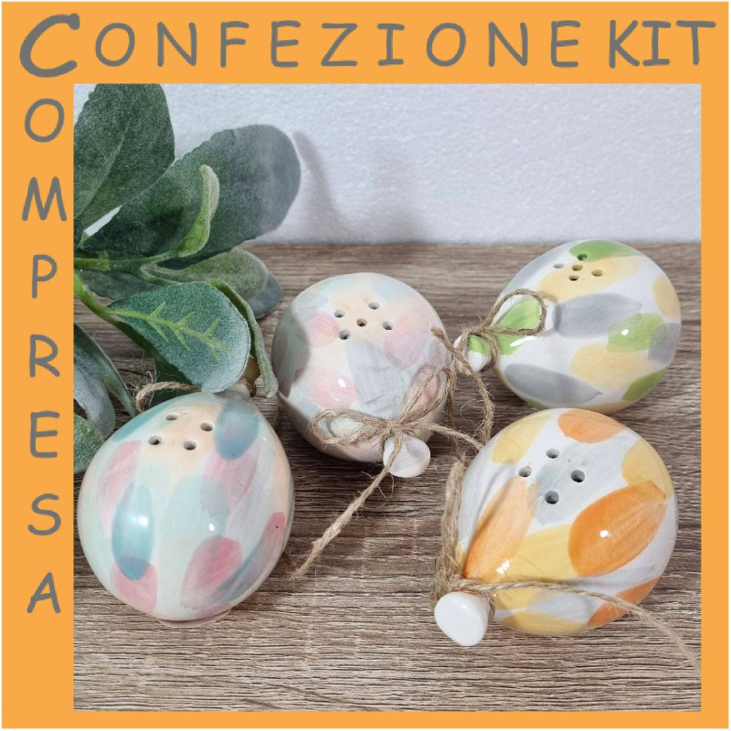 Bomboniere Cuorematto utili palloncini ceramica sale e pepe