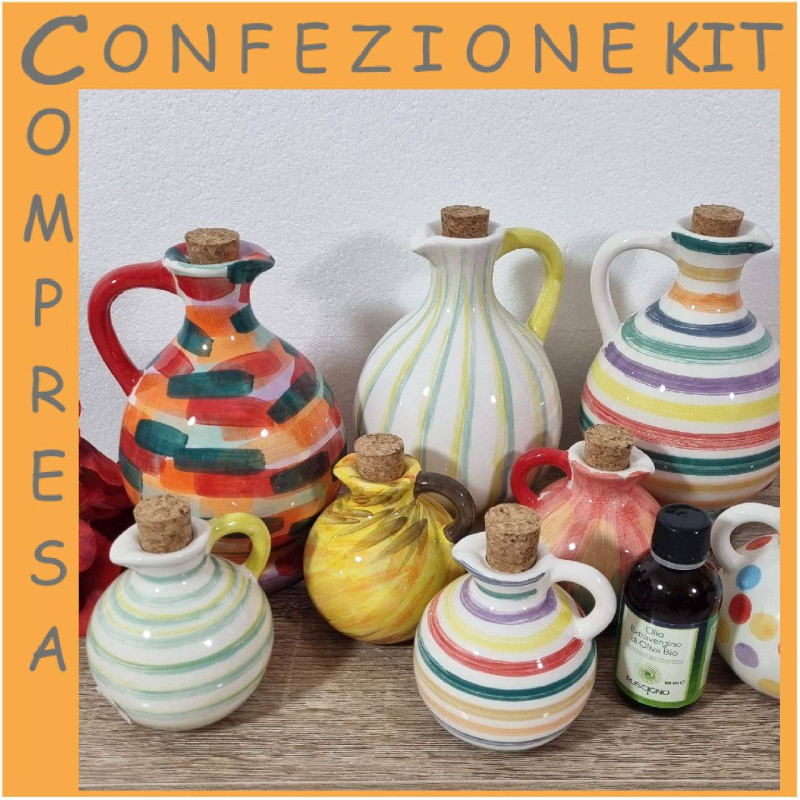 Oliera bomboniera Cuorematto in ceramica con olio d'oliva