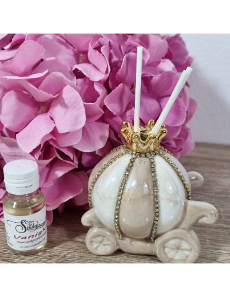 Bomboniera profumatore carrozza di Cenerentola con strass