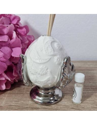 Bomboniere profumatore Pumo bianco e argento