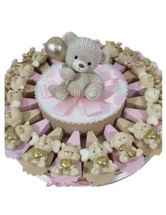 Torta per bomboniere orsetto palloncino bambina