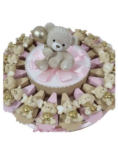 Torta per bomboniere orsetto palloncino bambina