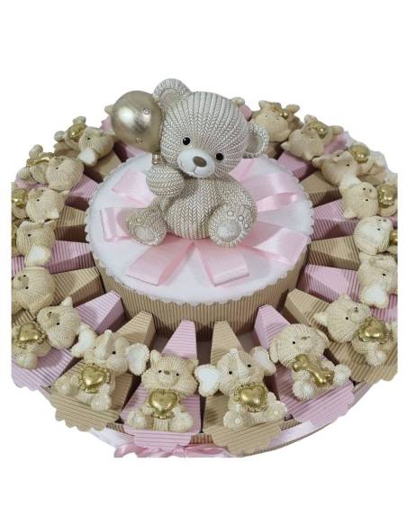 Torta per bomboniere orsetto palloncino bambina