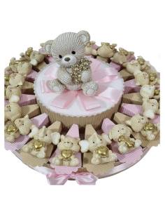 Torta per bomboniere orsetto palloncino bambina 2
