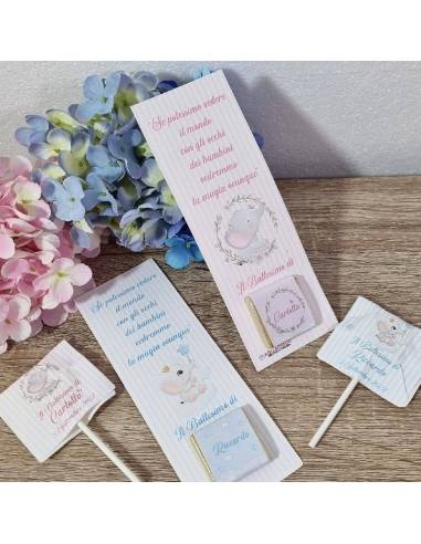 Segnaposto Battesimo personalizzati elefantini