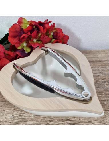 Bomboniere matrimonio schiaccianoci contenitore porcellana bianca e bambù