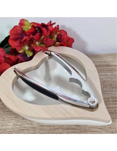 Bomboniere matrimonio schiaccianoci contenitore porcellana bianca e bambù