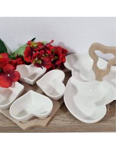 Bomboniere matrimonio utili antipastiera a cuore ceramica bianca | Sindy Bomboniere
