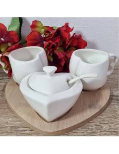 Bomboniere matrimonio utili set tazze tet a tet ceramica con zuccheriera