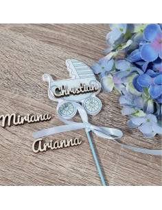 Segnaposto Battesimo maschietto carrozzina celeste| Sindy Bomboniere