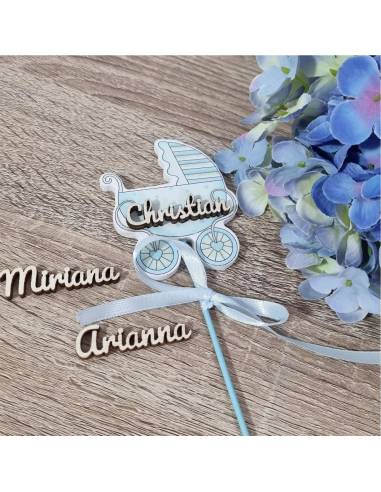 Segnaposto Battesimo maschietto carrozzina celeste| Sindy Bomboniere