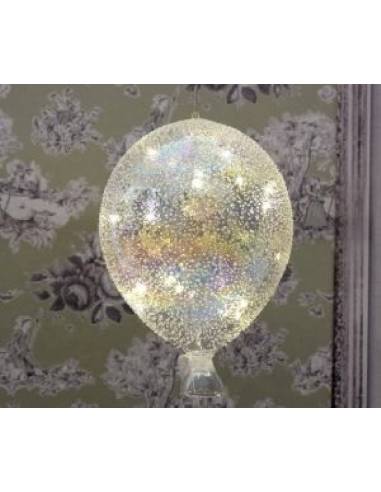 Bomboniere palloncino da appendere in vetro lavorato luci led
