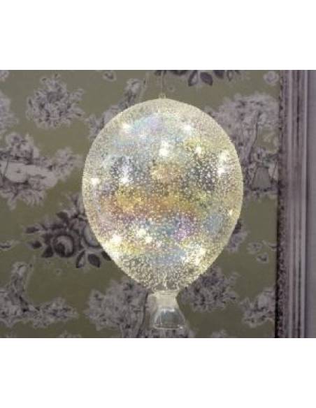 Bomboniere palloncino da appendere in vetro lavorato luci led