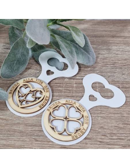 Bomboniere utili matrimonio apribottiglie cuori e quadrifoglio