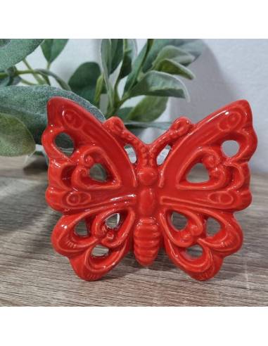 Bomboniere farfalle da appendere a muro ceramica rossa