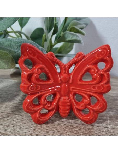 Bomboniere farfalle da appendere a muro ceramica rossa