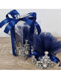 Bomboniere corona argento e strass
