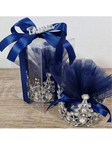 Bomboniere corona argento e strass
