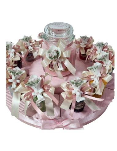 Torta bomboniere Yankee Candle matrimonio fiori capodimonte fascio| Sindy Bomboniere