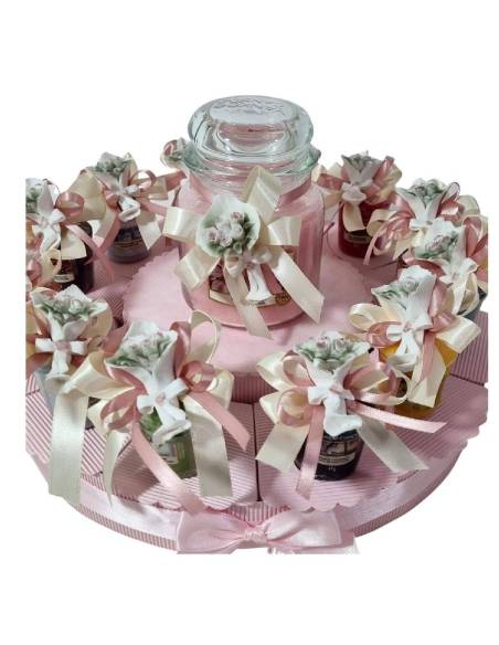 Torta bomboniere Yankee Candle matrimonio fiori capodimonte fascio| Sindy Bomboniere