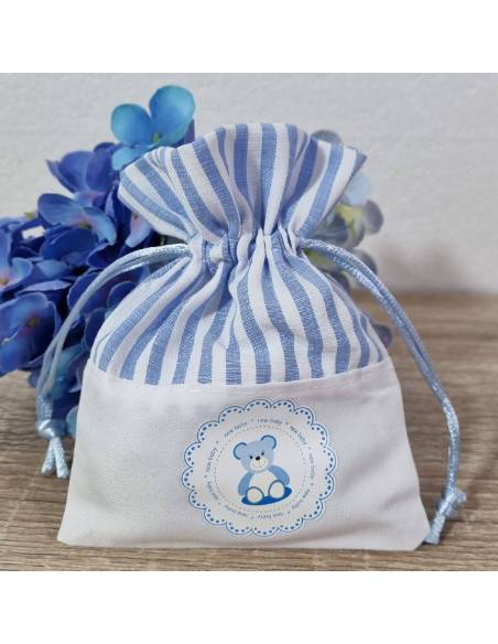 Sacchettino nascita bimbo con orsetto delicato ed economico