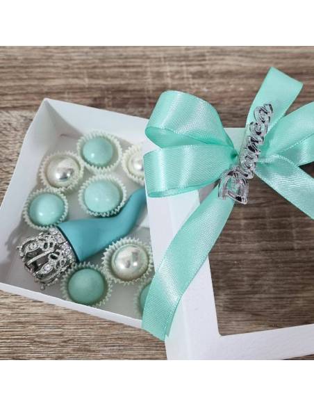 Corni bomboniere ceramica corona gioiello con scatola degustazione