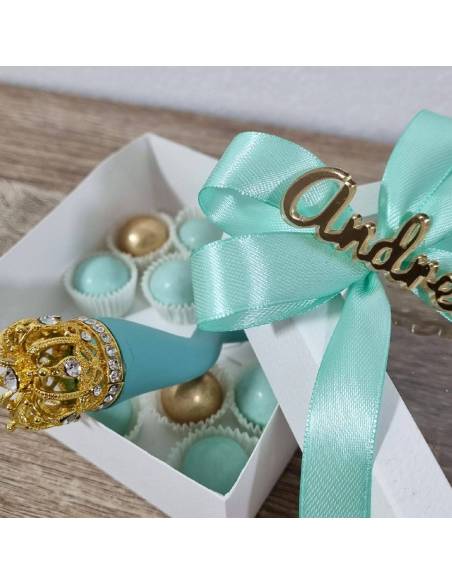 Corni bomboniere ceramica corona gioiello con scatola degustazione