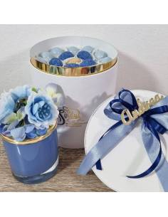 Candele bomboniere cera di soia tappo cristallo e fiori 2