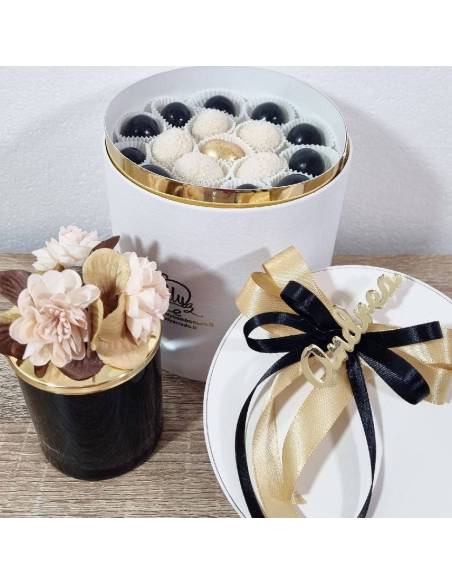 candele profumate bomboniera vasetto nero