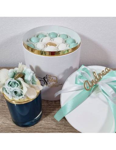 Candele bomboniere cera di soia tappo cristallo e fiori