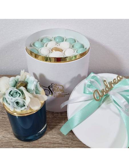 Candele bomboniere cera di soia tappo cristallo e fiori