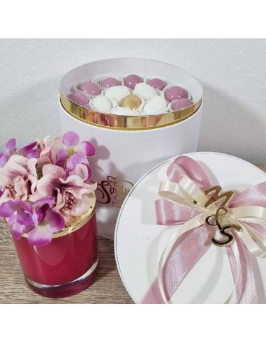 Candele bomboniere cera di soia tappo cristallo e fiori