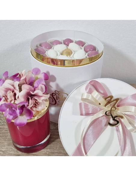 Candele bomboniere cera di soia tappo cristallo e fiori