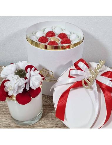 Candele bomboniere cera di soia tappo cristallo e fiori