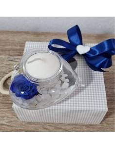 Bomboniere Comunione portacandela cuore in vetro