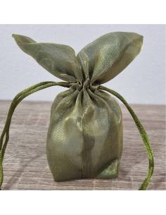 Sacchetto portaconfetti verde in raso