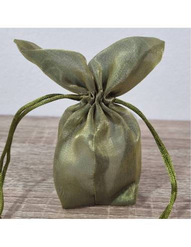 Sacchetto portaconfetti verde in raso