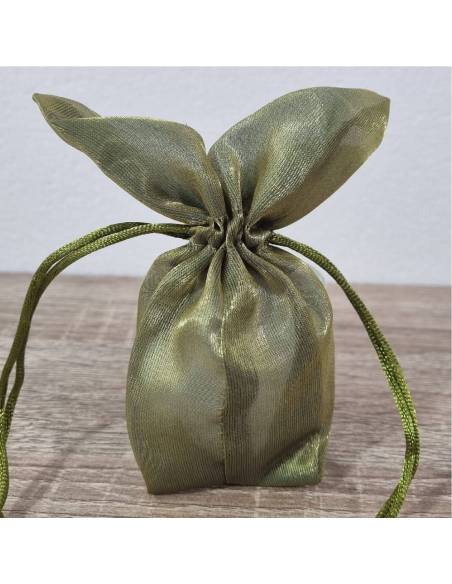 Sacchetto portaconfetti verde in raso